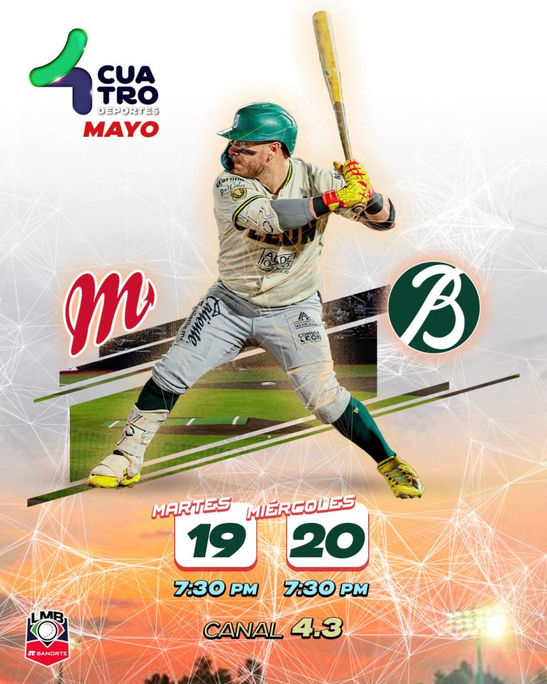 DIABLOS ROJOS DEL MÉXICO VS. BRAVOS DE LEÓN | Martes 19 y miércoles 20 de mayo, canal 4.3
