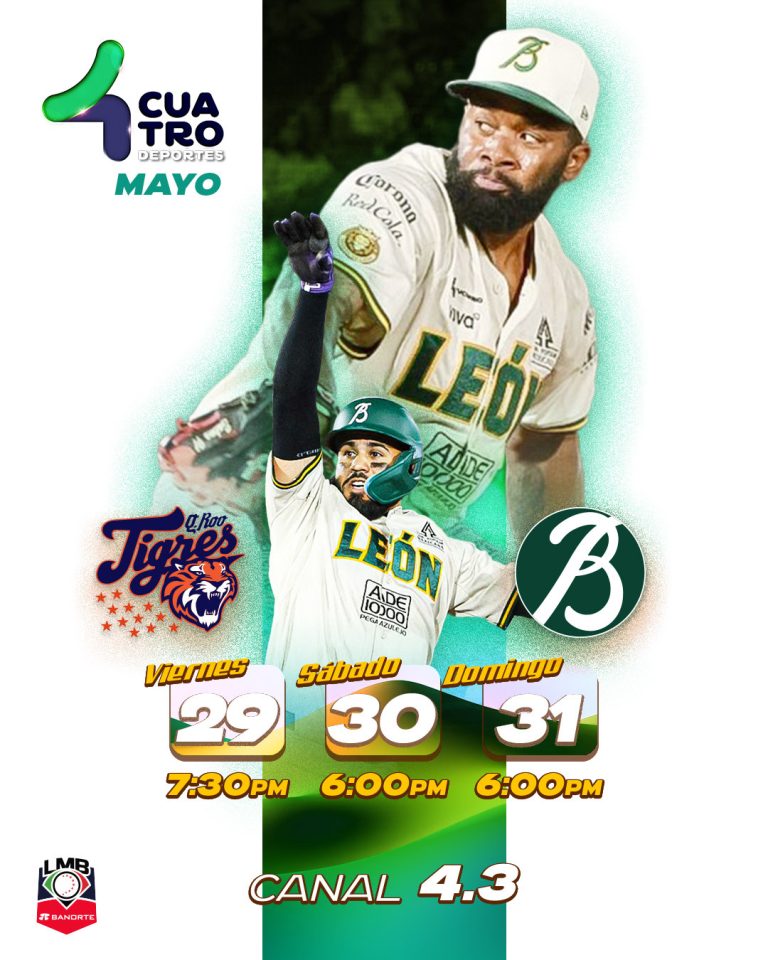 TIGRES DE QUINTANA ROO VS. BRAVOS DE LEÓN | Viernes 29, sábado 30 y domingo 31 de mayo, canal 4.3