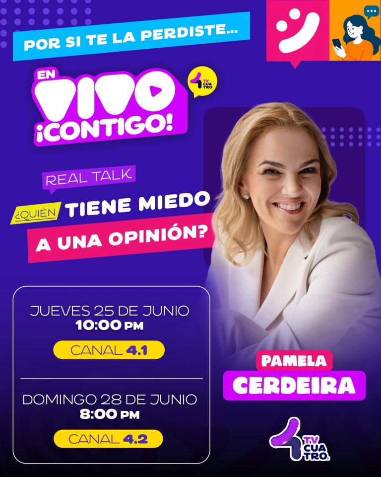 REAL TALK: PAMELA CERDEIRA | Jueves 25 de junio, canal 4.1; Domingo 28 de junio, canal 4.2