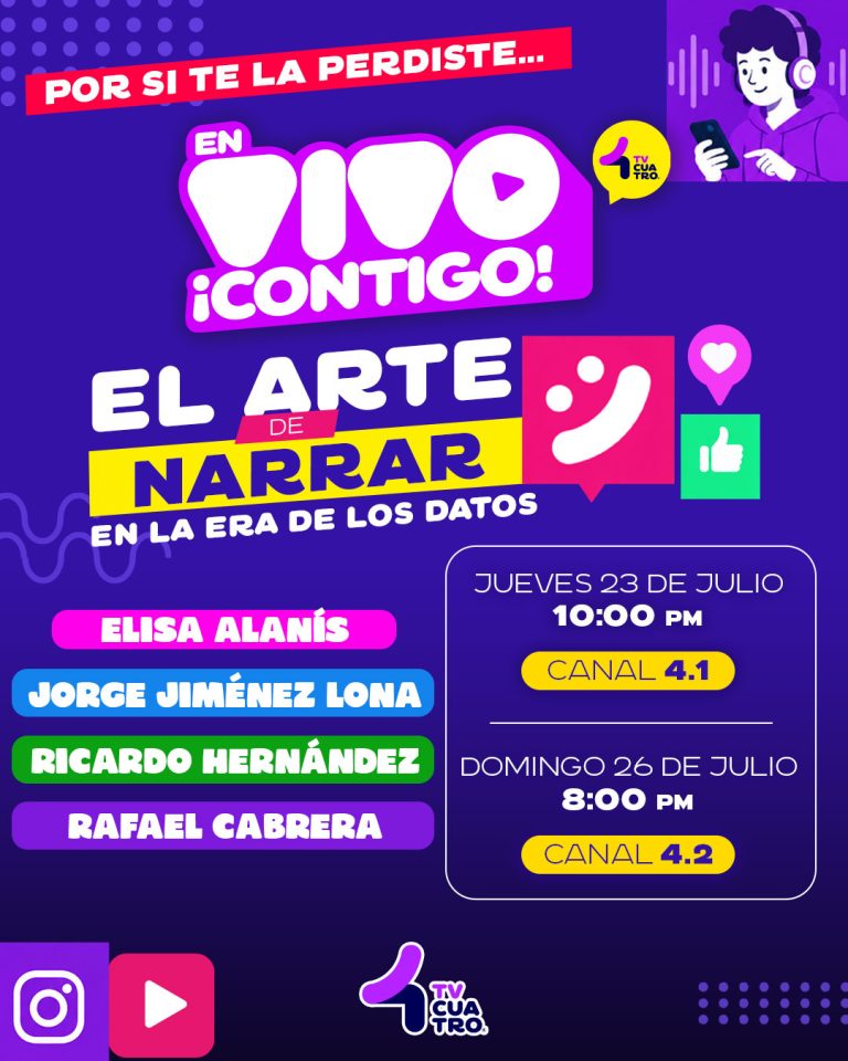 PANEL: EL ARTE DE NARRAR EN LA ERA DE LOS DATOS | Jueves 23 de julio, canal 4.1; Domingo 26 de julio, canal 4.2