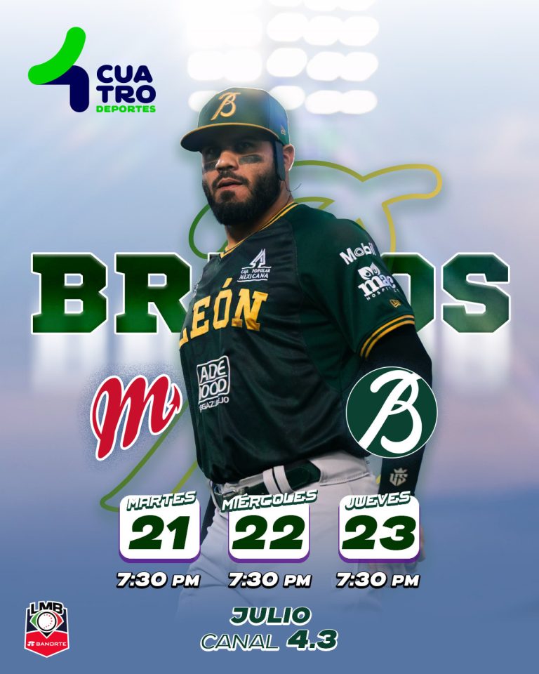 DIABLOS ROJOS DEL MÉXICO VS. BRAVOS DE LEÓN | Martes 21, miércoles 22 y jueves 23 de julio, canal 4.3