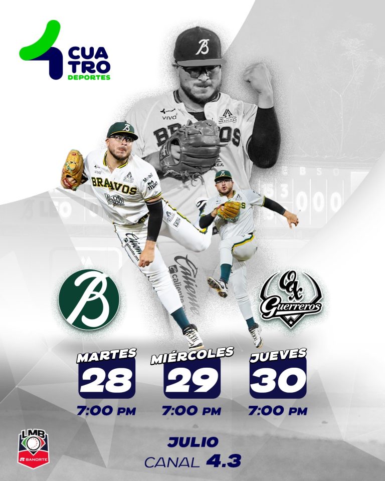 BRAVOS DE LEÓN VS. GUERREROS DE OAXACA | Martes 28, miércoles 29 y jueves 30 de julio, canal 4.3